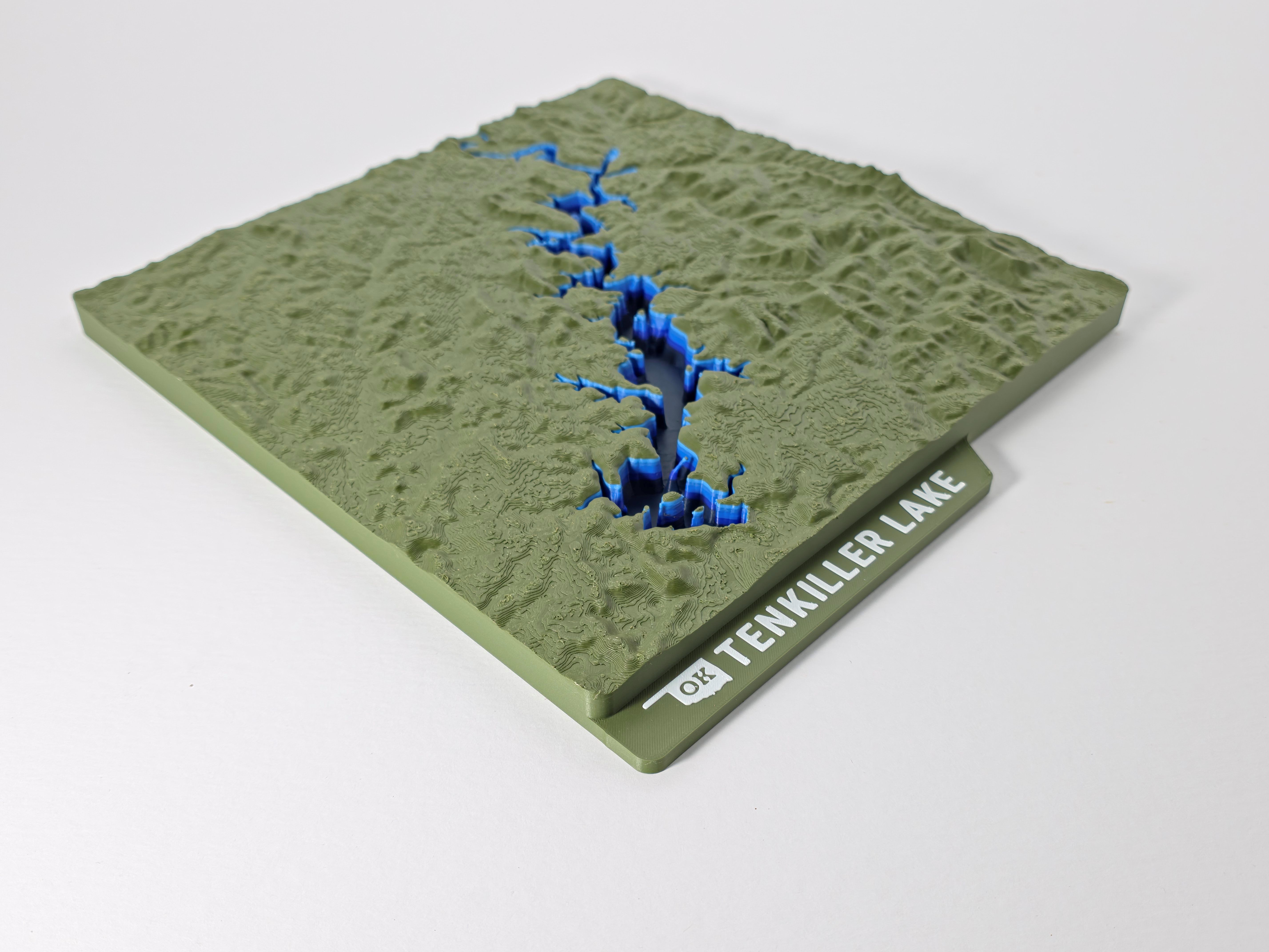 Tenkiller Lake Topographic Map - Hero Image